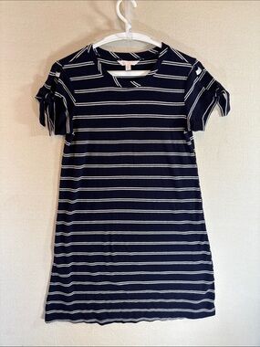 LC Lauren Conrad Navy and White Striped Dress